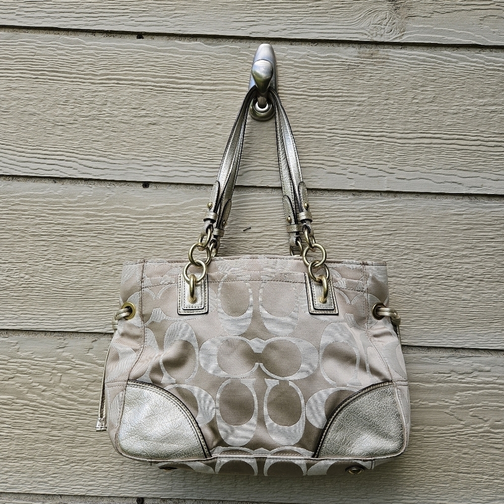 Coach Colette Signature C canvas bag tan gold - Picture 2 of 14